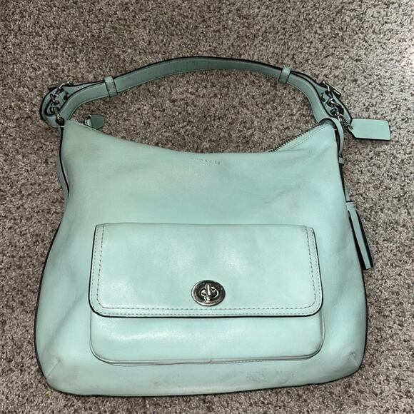 Coach Legacy Courtenay Hobo Light Blue Leather Shoulder Bag - Picture 1 of 9